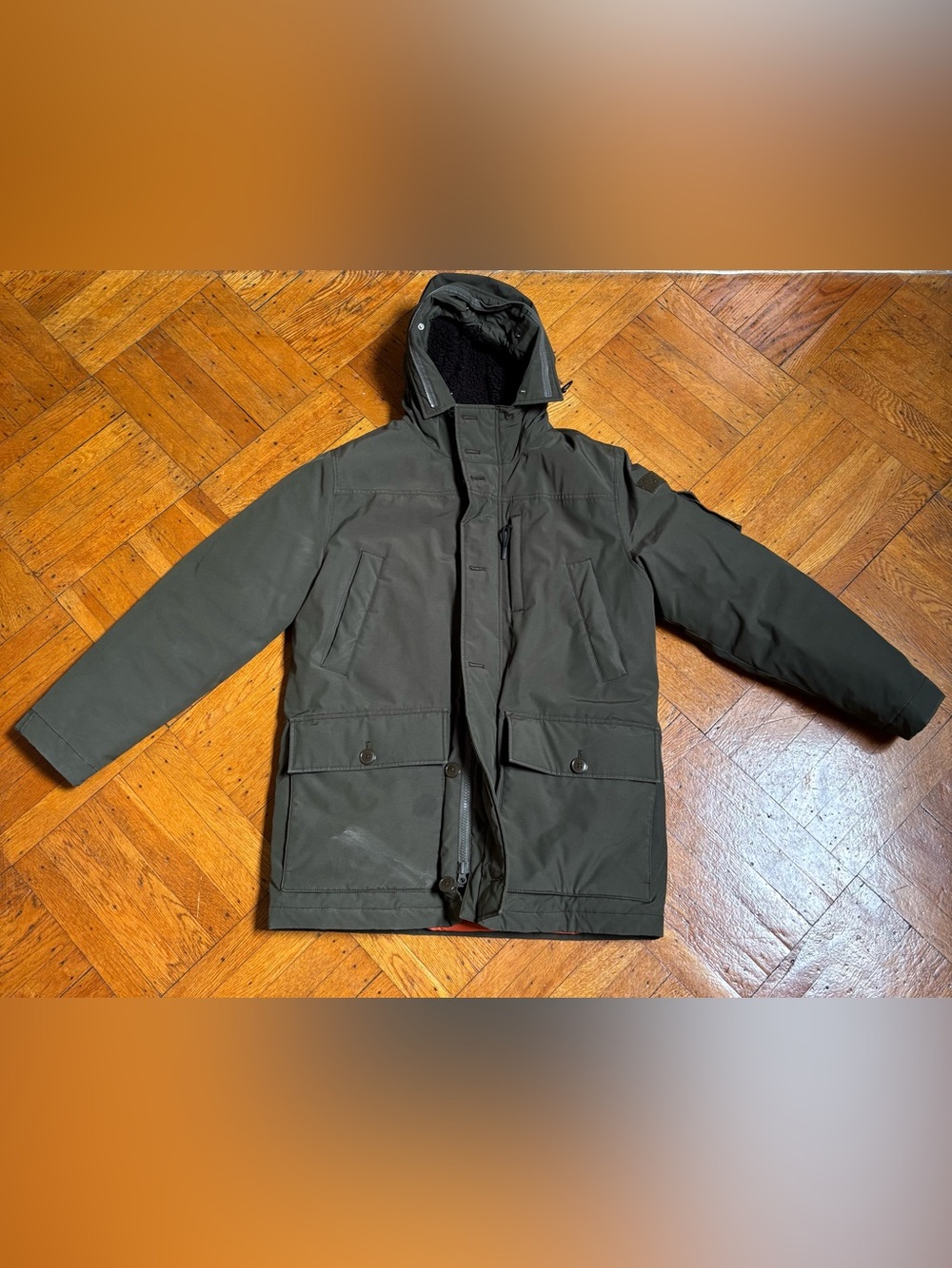 J. Crew Men's Military Field Parka in Olive Green